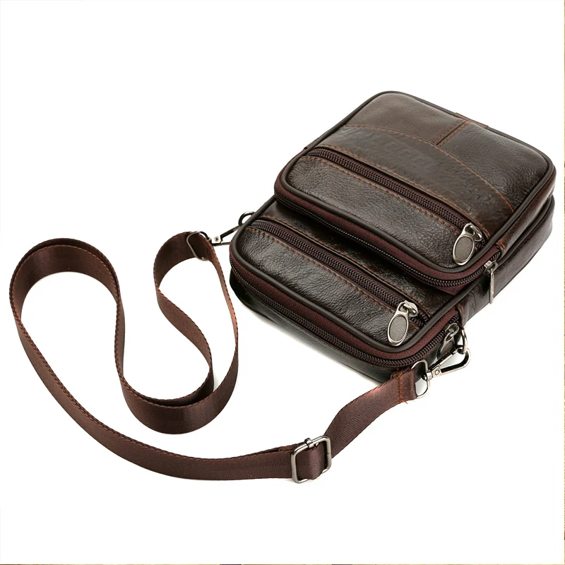 Для мужчин сумка через плечо на молнии Винтаж Портфели прочный мобильный телефон