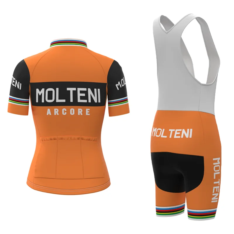 1987 соревнования MOLTENI Team Ретро Женская велосипедная майка с коротким рукавом