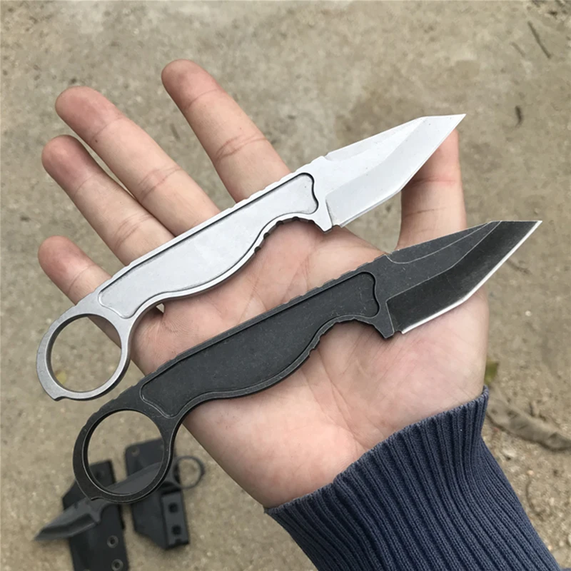 

Outdoor knife tactical camping tool 440c survival Karambit knife K sheath pocket knife straight knife EDC survival