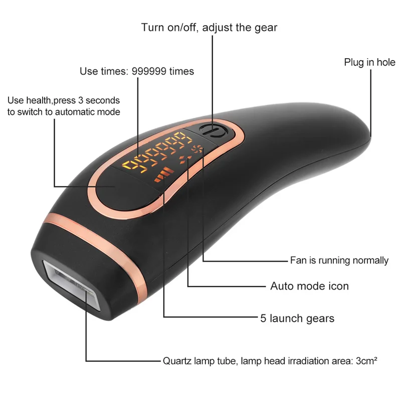 

Electric Ipl Laser Hair Removal Epilator Female Painless Facial Epilator Man Face Hair Removal Device Tool Epilator for Women