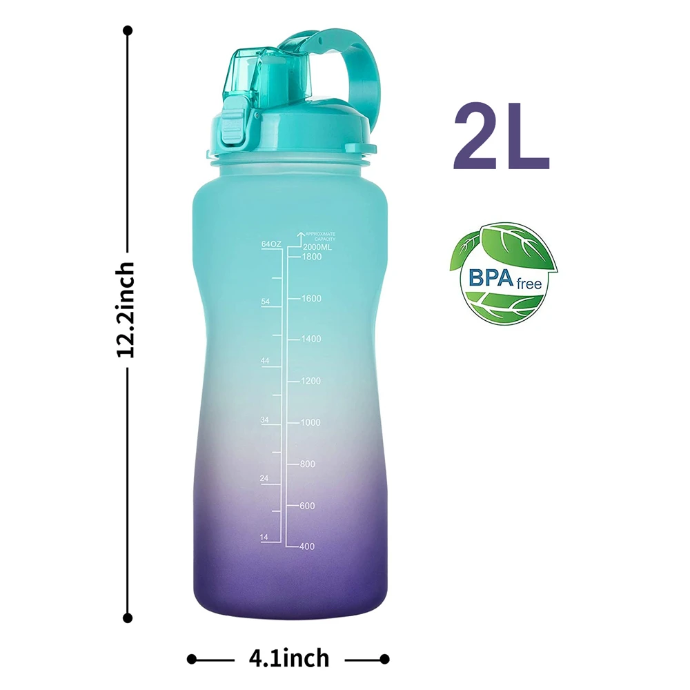 2L Tritan бутылки с водой подставка для смартфона флип-флоп без БФА Портативный