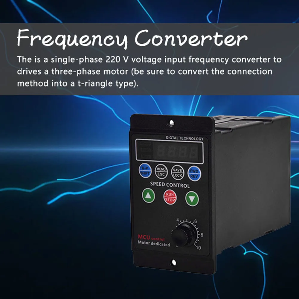

220 V Single-phase Input Three-phase Output Motor Driver Frequency Converter with Four-digit Digital Tube Display