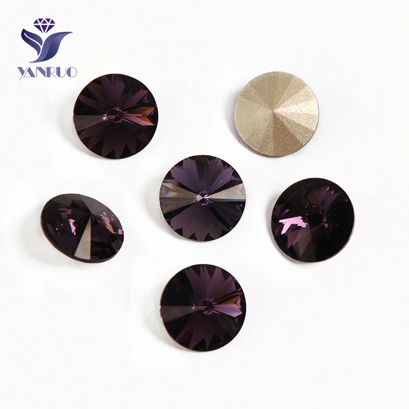 Amethyst Yanruo 1122 стакан Rivoli пришить хрустальные бусины элементы оптом золотые стразы с Стразы остроконечной формы для камнями и стразами - Цвет: Amethyst