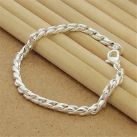 fashion 925 sterling silver bracelet 4mm snake bone bracelet for women men glamour jewelry gifts