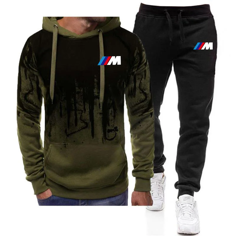 

New Mens Running Sets Jogger Outdoor Jogging Casual Tracksuit 2Pcs Sets Men's Zipper Sportswear Sports Suits Brand Men Clothing