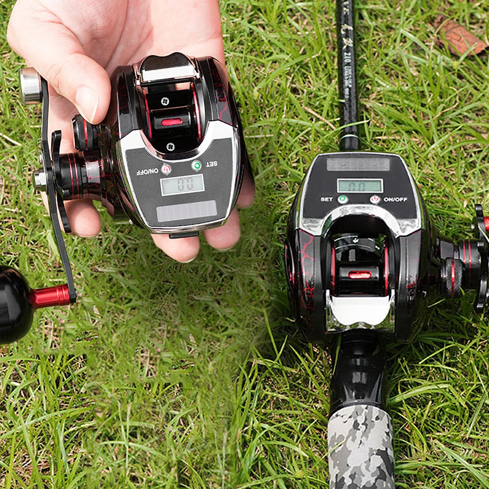 

Катушка для заброса приманки на солнечной батарее с цифровым дисплеем, линейный счетчик 6 + 1 шарикоподшипник 8,0: 1, высокоскоростные аксессуа...
