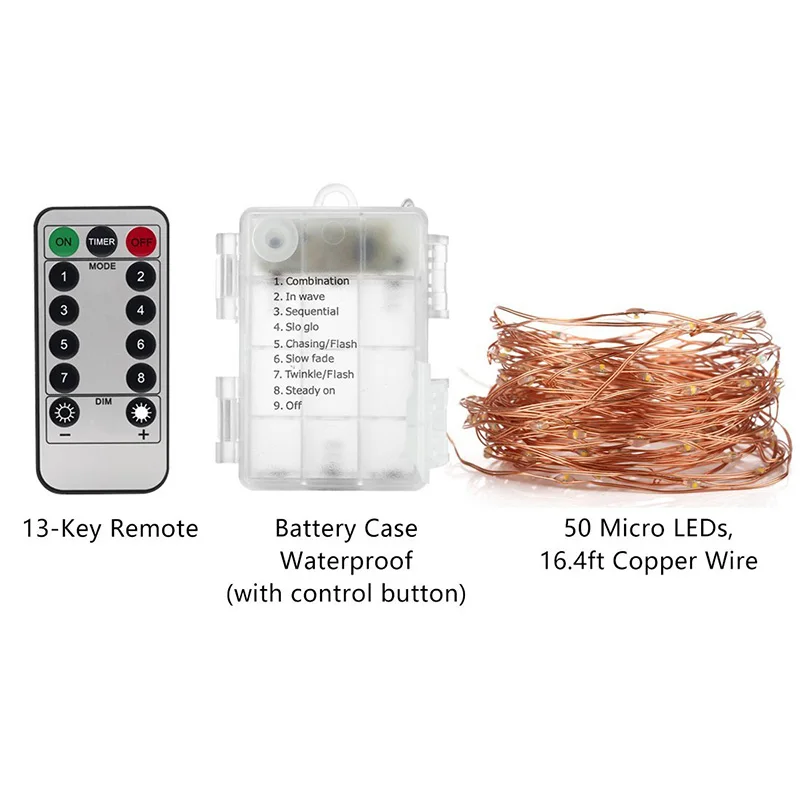 Светодиодная гирлянда с дистанционным управлением праздничная Рождественская