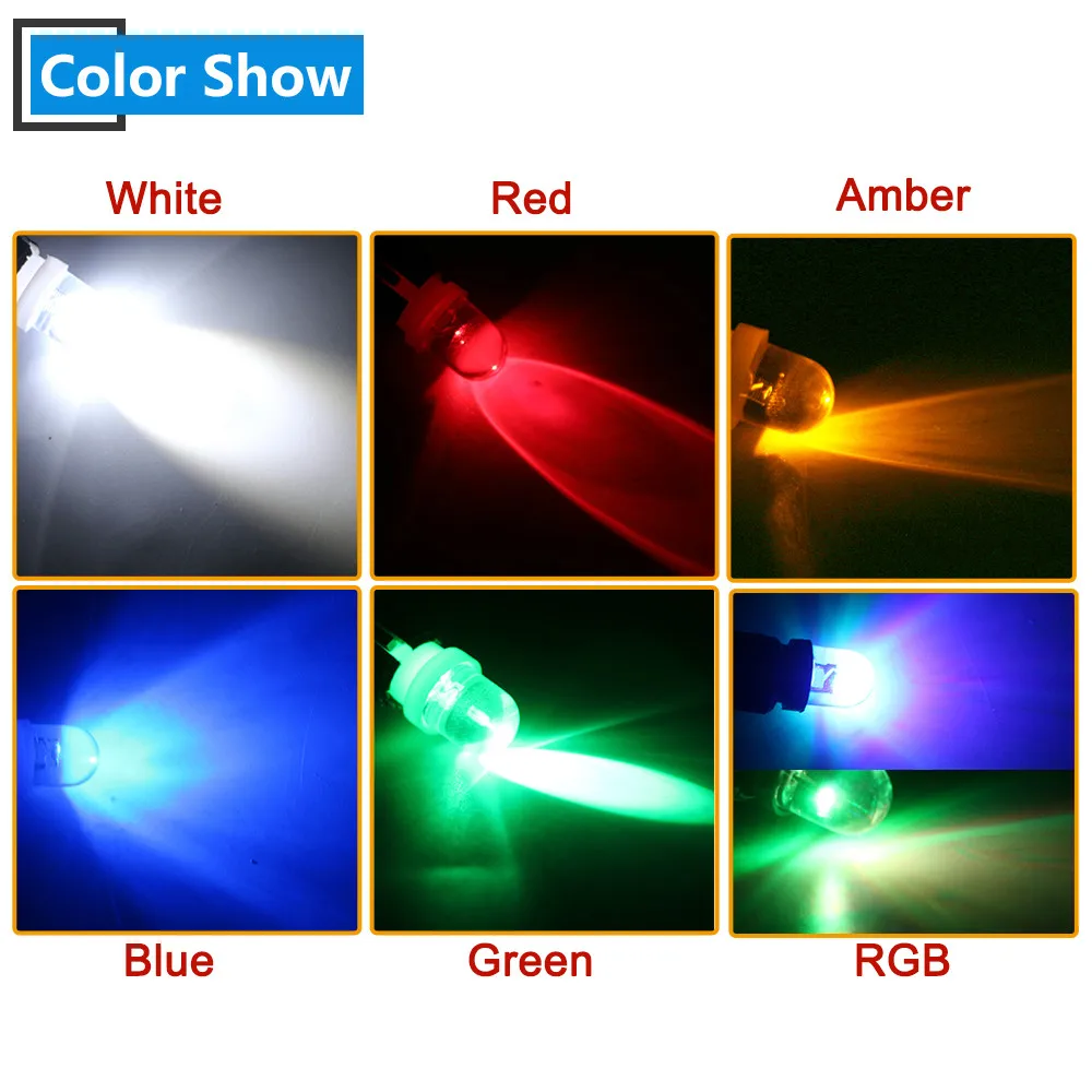 Светодиодная лампа T10 W5W 6 3 555 158 192 168 194 белый синий RGB красный зеленый янтарный 10 шт.