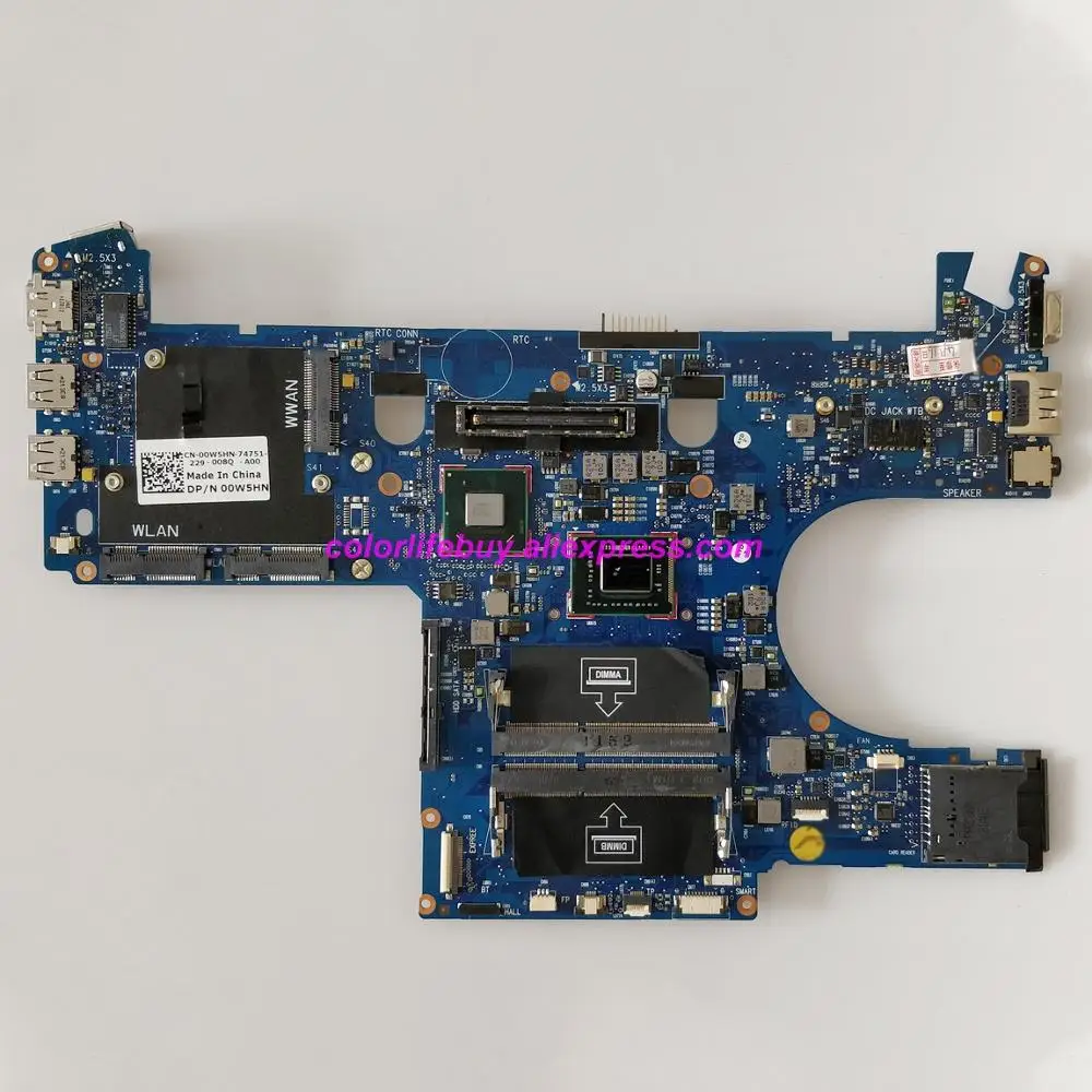 Оригинальная материнская плата для ноутбука Dell Latitude E6220 - Genuine CN-00W5HN 00W5HN 0W5HN I7-2640M QM67 VIDA-6050A2428801-MB-A01.