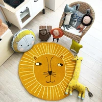 cartoon round carpet owl panda rainbow printed nordic thickened anti fall mat bedroom bedside children game crawling mat