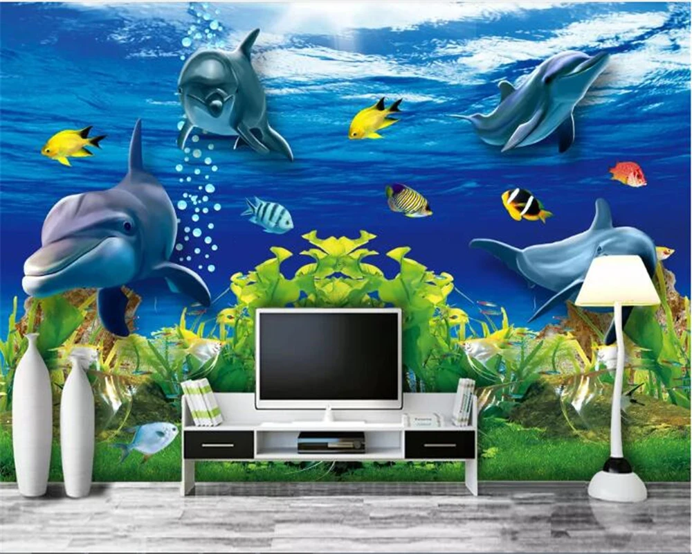 Обои beibehang 3 d в стиле ретро простые Объемные обои с изображением дворца русалки