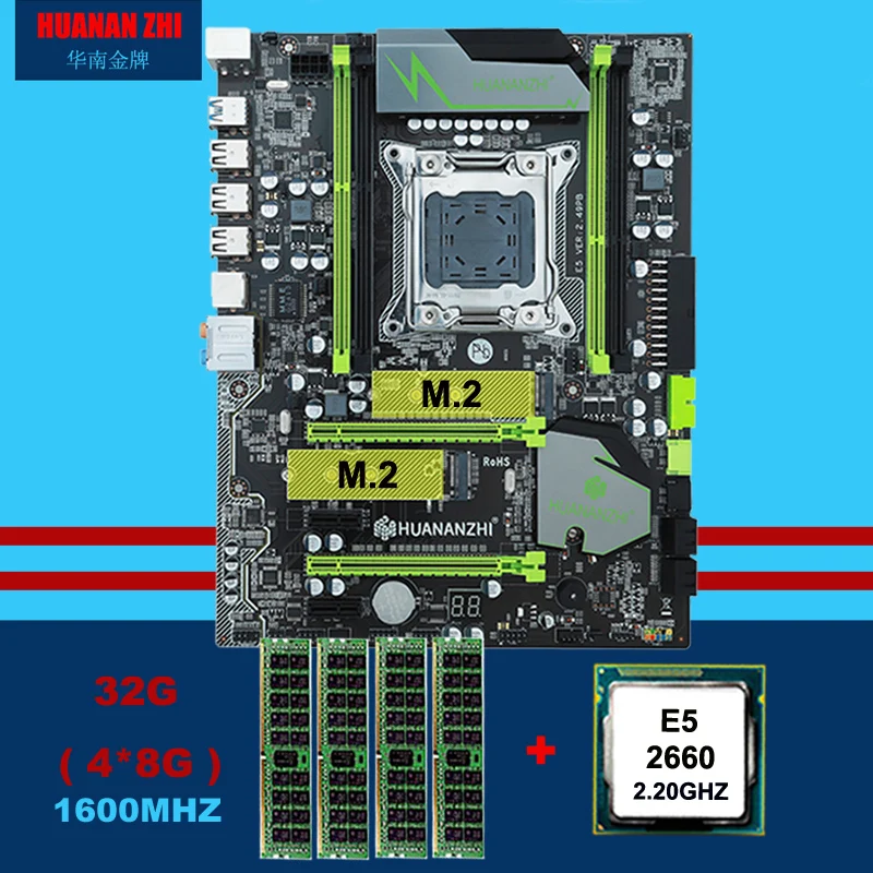 Супер материнская плата HUANANZHI X79 комбинированный процессор Intel Xeon E5 2660 SR0KK 2 ГГц