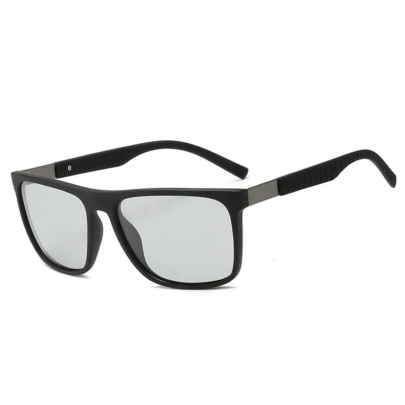 HBK квадратные фотохромные поляризационные солнцезащитные очки мужские