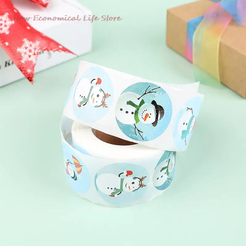 

500pcs seal label sticker Merry Christmas sticker 1.5 inch snowman Christmas