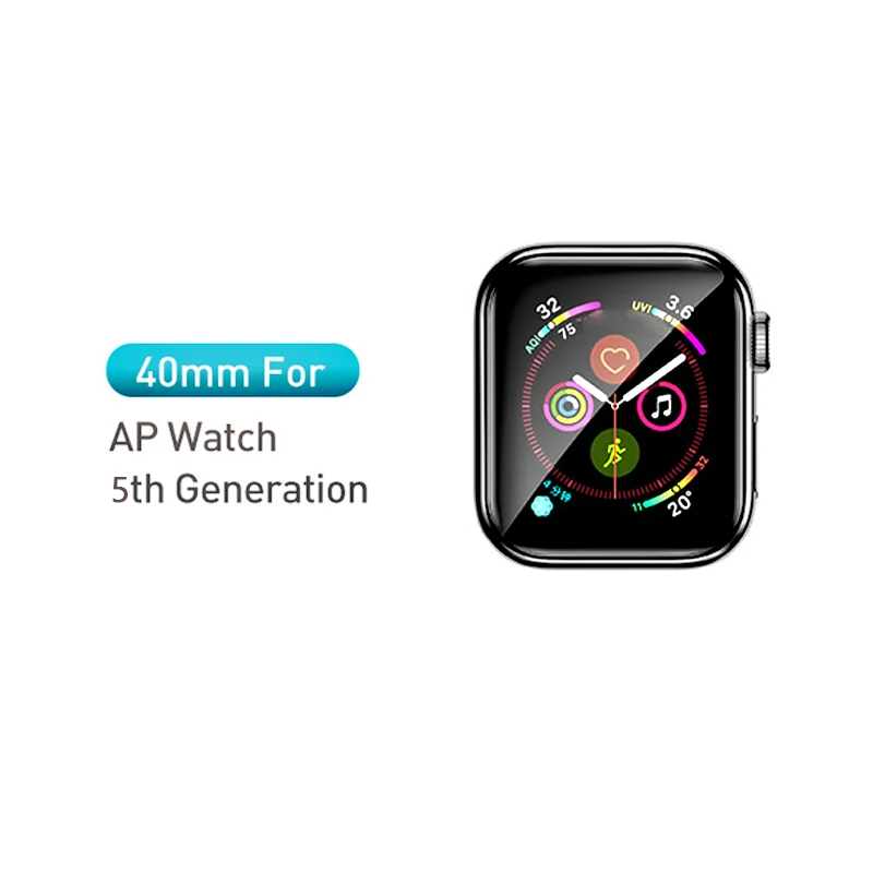 40mm for iWatch 5 Мягкое закаленное стекло Baseus 0,2 мм для iWatch 4 40 44 мм 3D изогнутое полное покрытие Защитная пленка для iWatch 3 2 1 38 42 мм стекло - Цвет: 40mm for iWatch 5