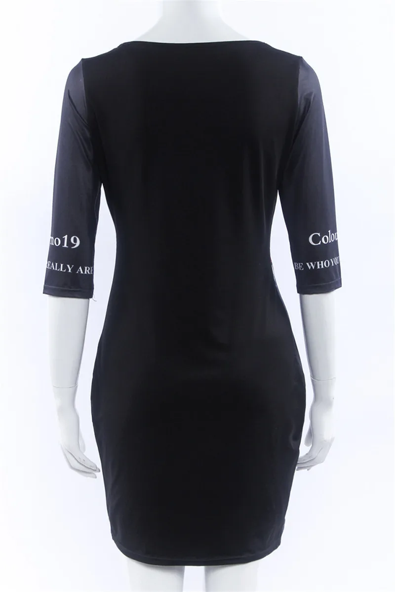 Сексуальное женское мини платье в стиле хип хоп летнее с пятиконечными рукавами