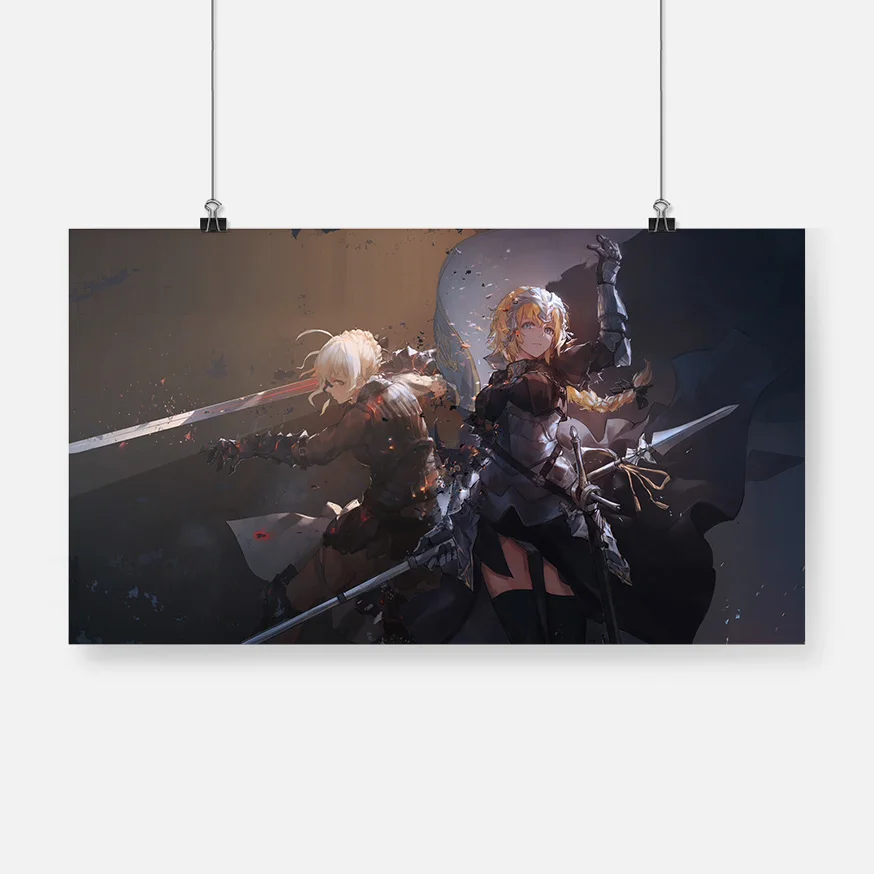 

Fate Stay Night Saber Jeanne Poster Framed Wooden Frame Canvas Wall Art Decoration Prints Dorm Room Home Bedroom Decor Painting