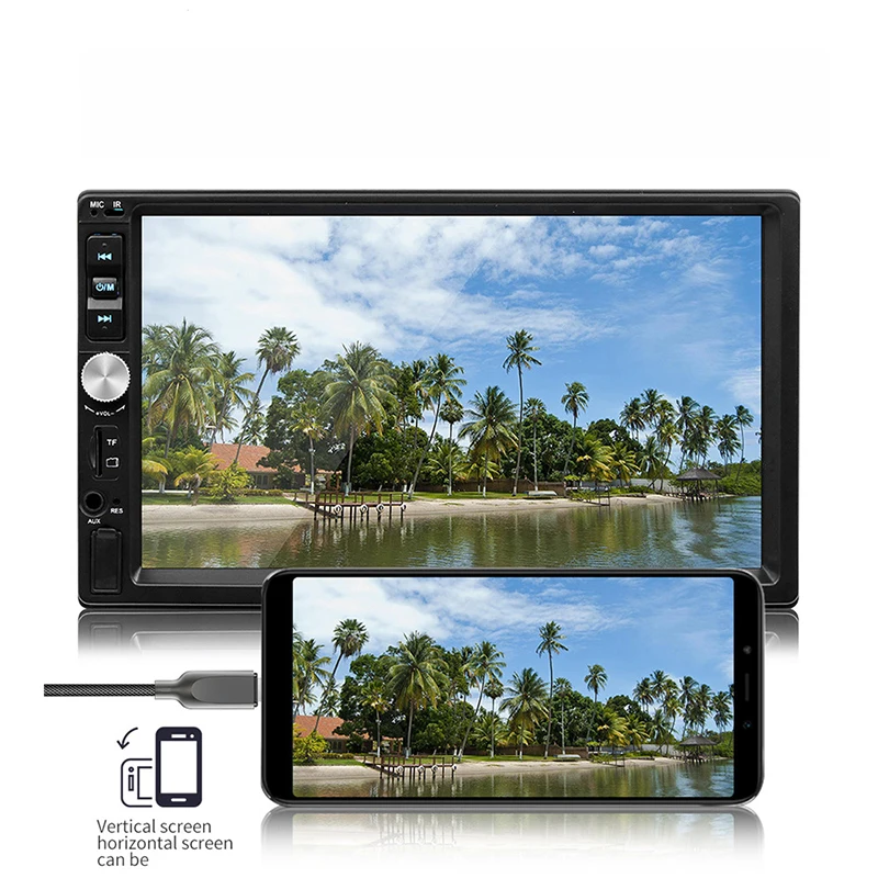 7 дюймов HD сенсорный экран Экран мультимедиа автомобиля MP5 двойной DIn стерео радио