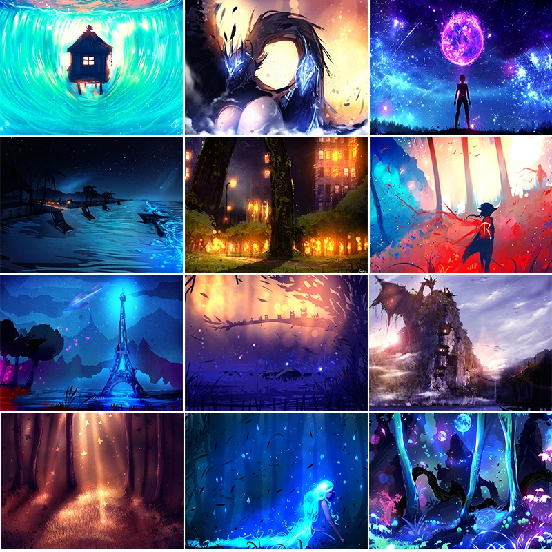 5D набор для вышивки бисером "Дом на горе" с изображением картинки стены мозаика в домашнем интерьере.