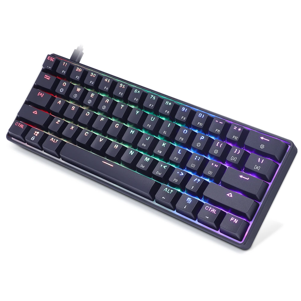 SK61 Gateron Optical red brown Black Blue switch hot swappable Mechanical Keyboard rgb switch rgb leds type c enlarge
