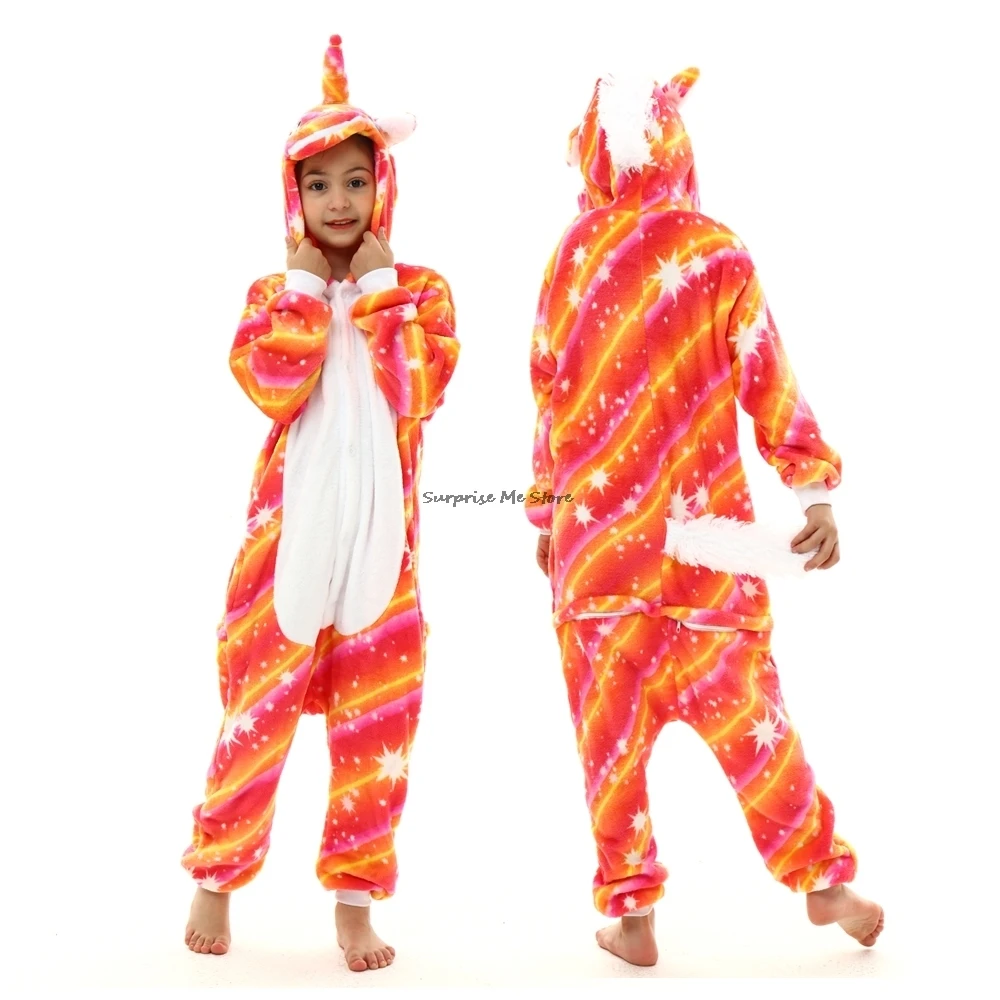 Пижамы для маленьких девочек с единорогом комбинезоны мальчиков кигуруми