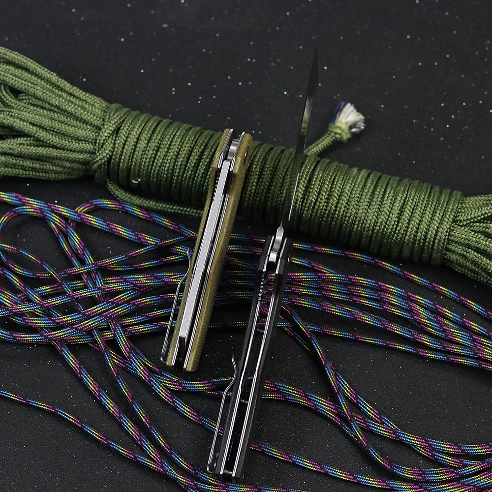 Новый карманный складной нож лезвие D2 Высококачественная льняная ручка