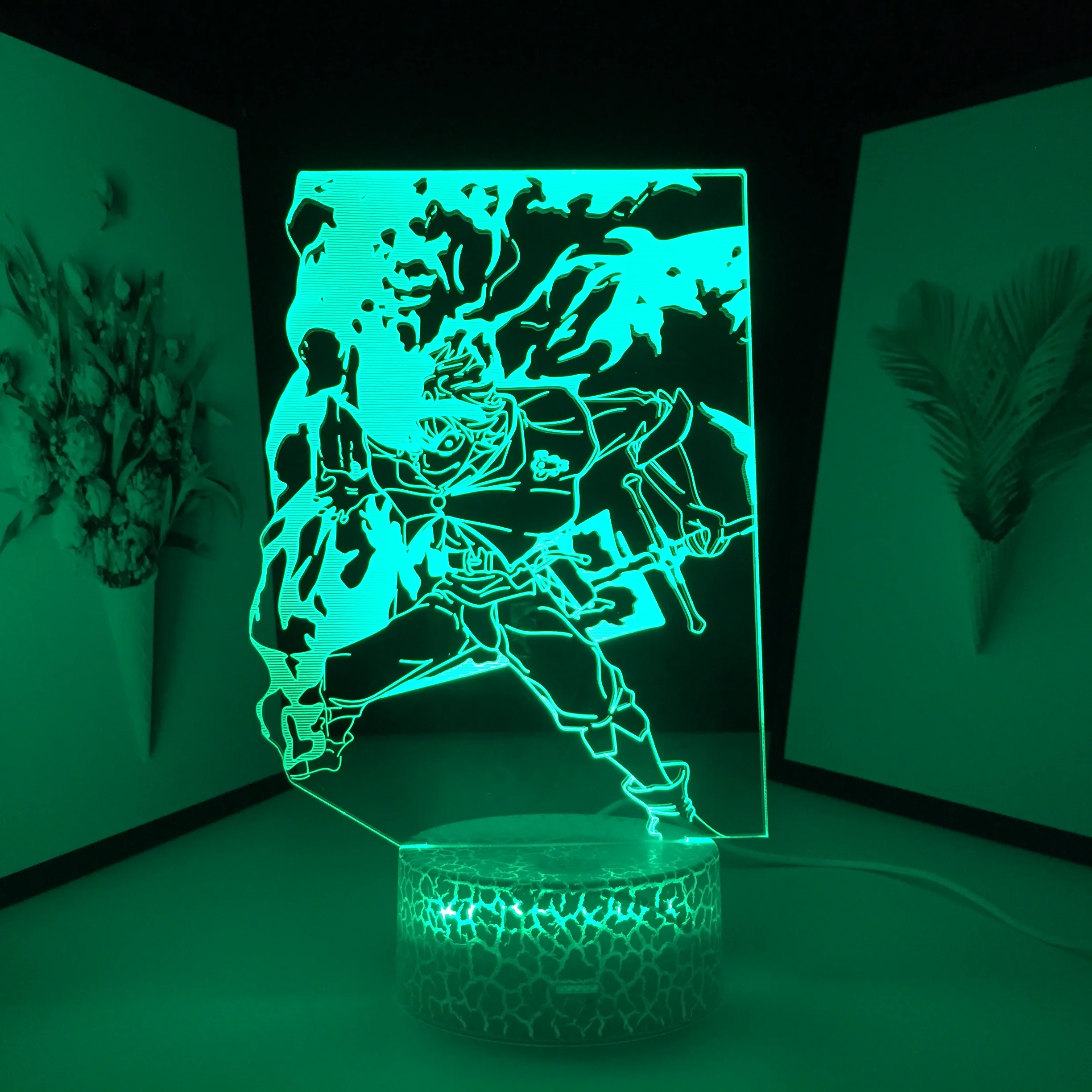 

Black Clover Anime Figure Asta 3D LED Lamp for Child Bedroom Decor Night Light Kids Birthday Gift Manga Black Clover Table Lamp