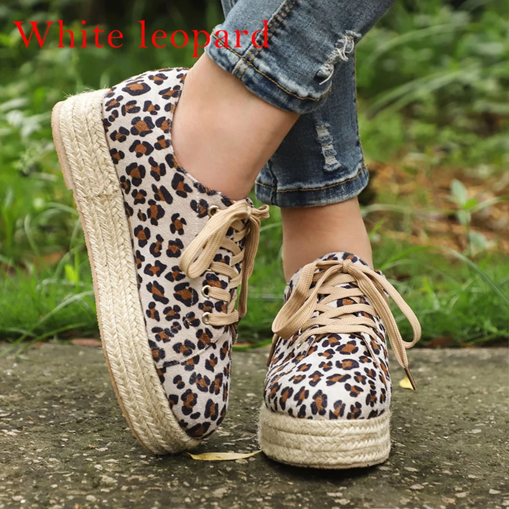 white leopard HEFLASHOR/Женская обувь; коллекция года; Повседневная обувь; женские кроссовки; удобная женская обувь на плоской подошве; zapatos de mujer - Цвет: white leopard