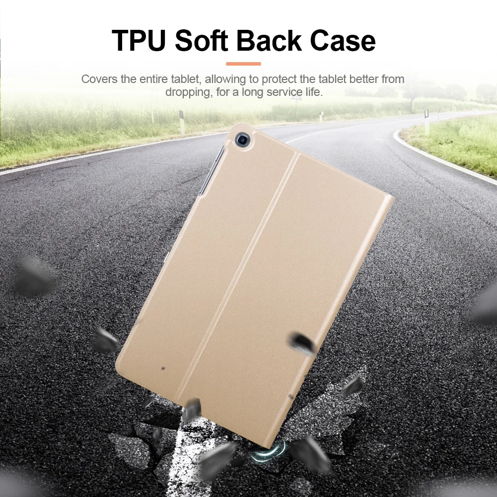 Защитный чехол из ТПУ для планшета подставка держатель Samsung T510/515 защитный черный