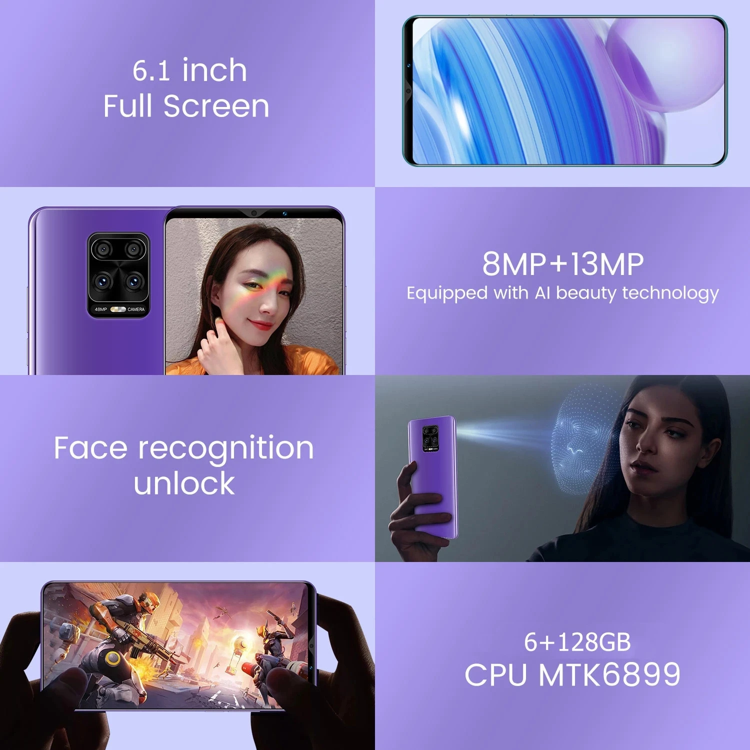 

Radmi Xioa Note9 Pro, 6,1 , 6 + 128 , 4800 , Android 10, , Google 4