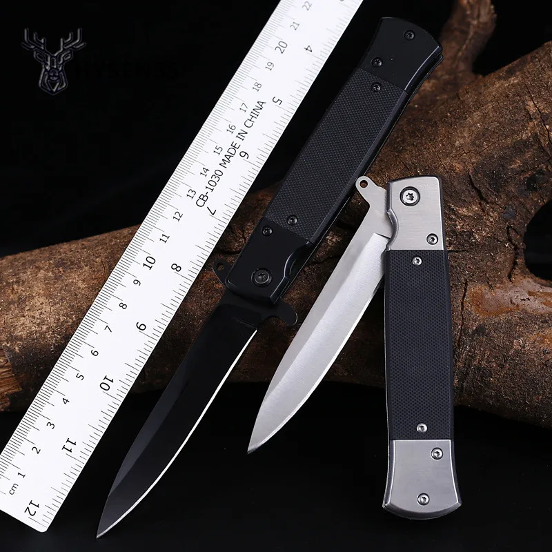 

Hysenss 440C 57HRC Tactical Folding Knife Steel + G10 Handle Back Clip Camping Hunting Survival Pocket Kitchen Knives EDC Tools