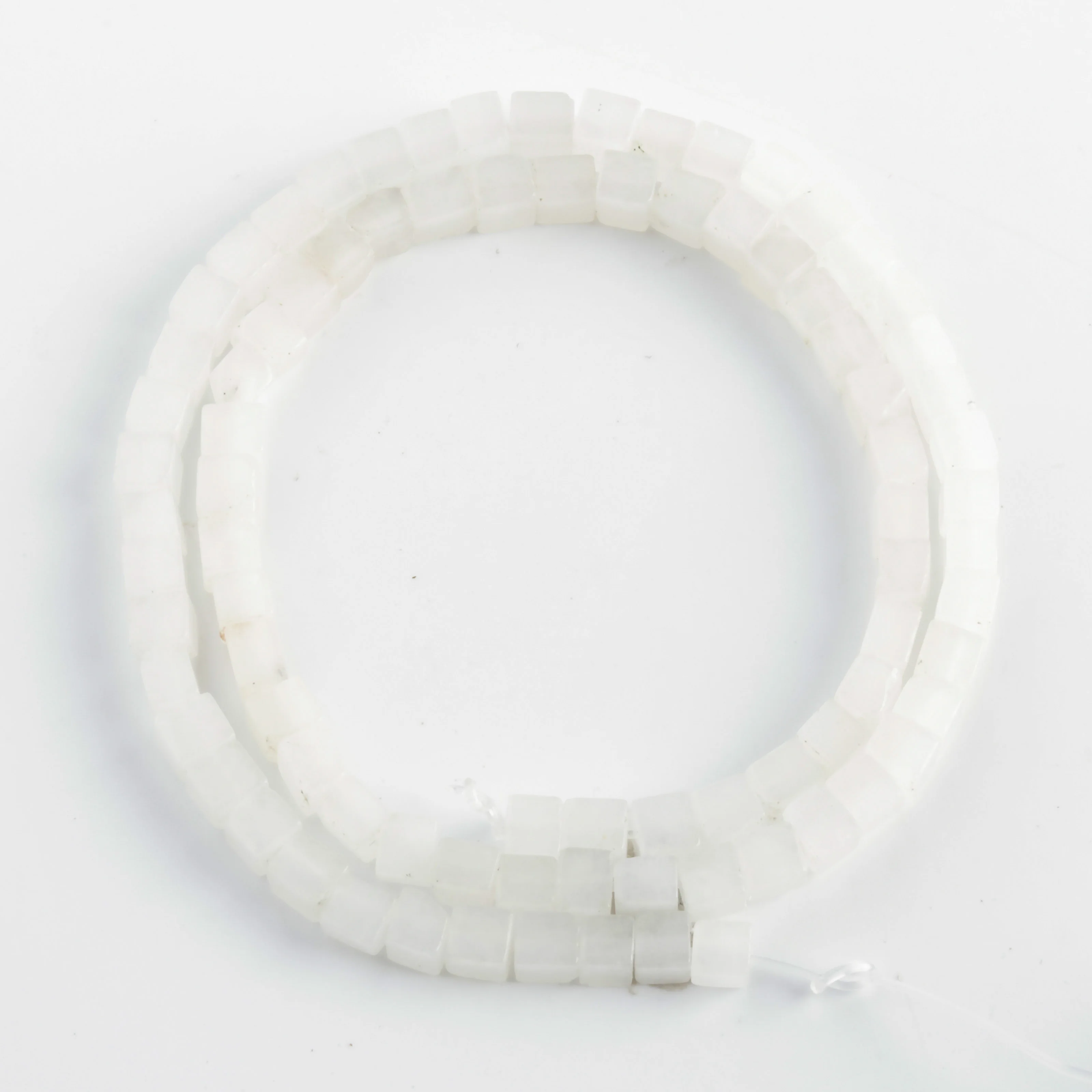 

Wholesale Natural Stone 4mm White Jade Cube Bead Loosely Spaced Beads Block Bead Septa Bead DIY Necklace Bangle