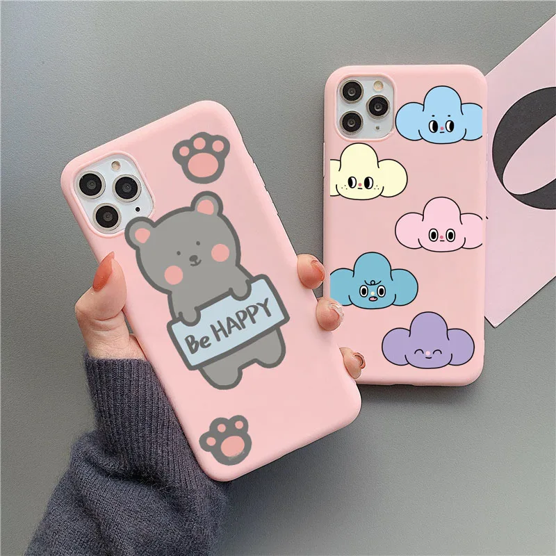 Милый мультяшный чехол для телефона с медведем Samsung S20 S10 S8 S9 plus S10e S7 a5 a8 a30 a80 a50 a70 a90