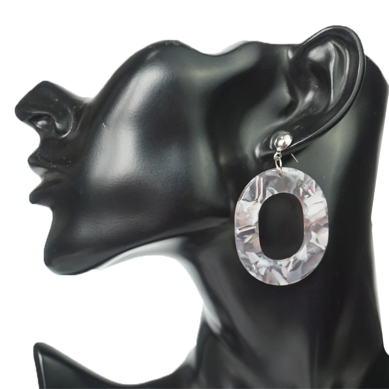 Новые модные круглые акриловые серьги Cpop для женщин цветные прямоугольные серые