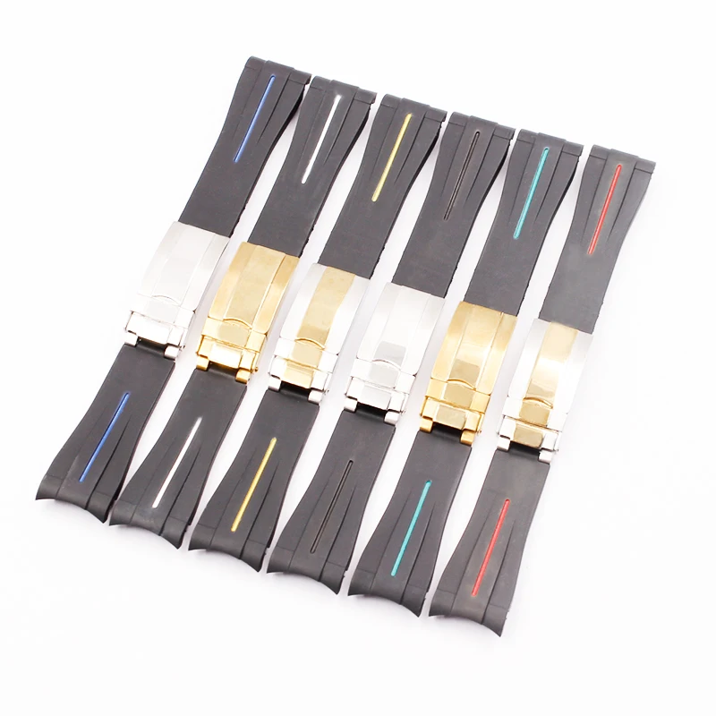 Аксессуары для часов подходящие с часами цвета черной и зеленой воды резиновый