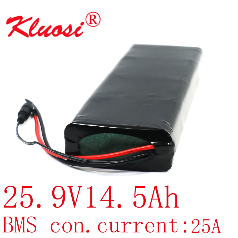 

KLUOSI 25.2V 15Ah 7S5P 24V 14.5Ah 29.4V Lithium Battery Pack with25A BMS for Electric Bike Unicycle Scooter Wheelchair Motor Etc