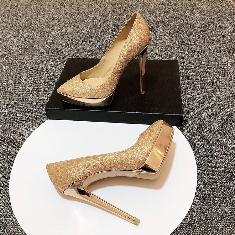 2020 весенние женские сверкающие блестящие туфли с подвесными камнями Туфли