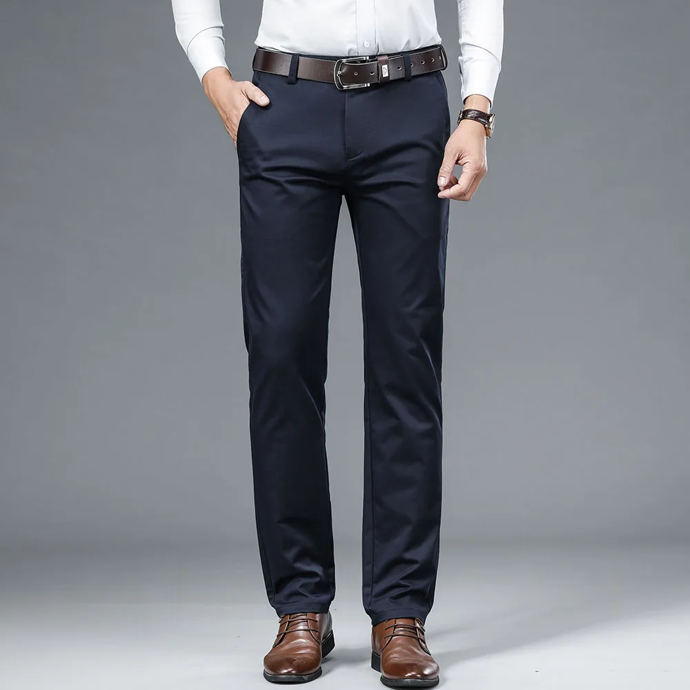 NIGRITY 2020 Осенние новые модные мужские прямые повседневные брюки Стрейчевые