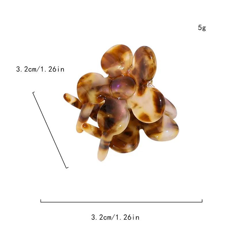 

Mini Floral Shape Hair Claw For Women Girls Acrylic Hair Accessories Women Simple All-match Sweet Flower Acetate Hairpin