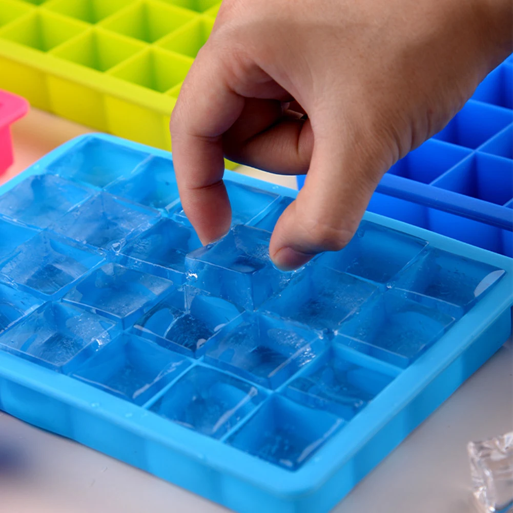 24 силиконовые подносы для кубиков льда с крышкой форма из пищевого силикона