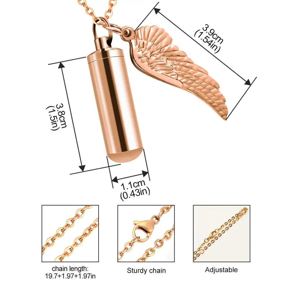 Флакон для духов женщин sotis подвеска в виде крыльев Ангела из розового золота