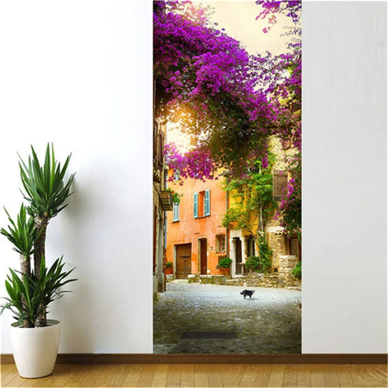 Настенные виниловые 3D-наклейки на дверь деревянные водонепроницаемые Стикеры