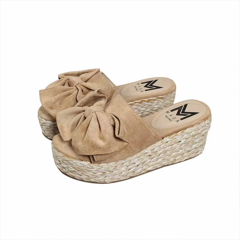 

Shoes Woman's Slippers Slides Butterfly-Knot Heeled Mules Rubber Flip Flops Platform On A Wedge 2021 High Hawaiian Summer Butter