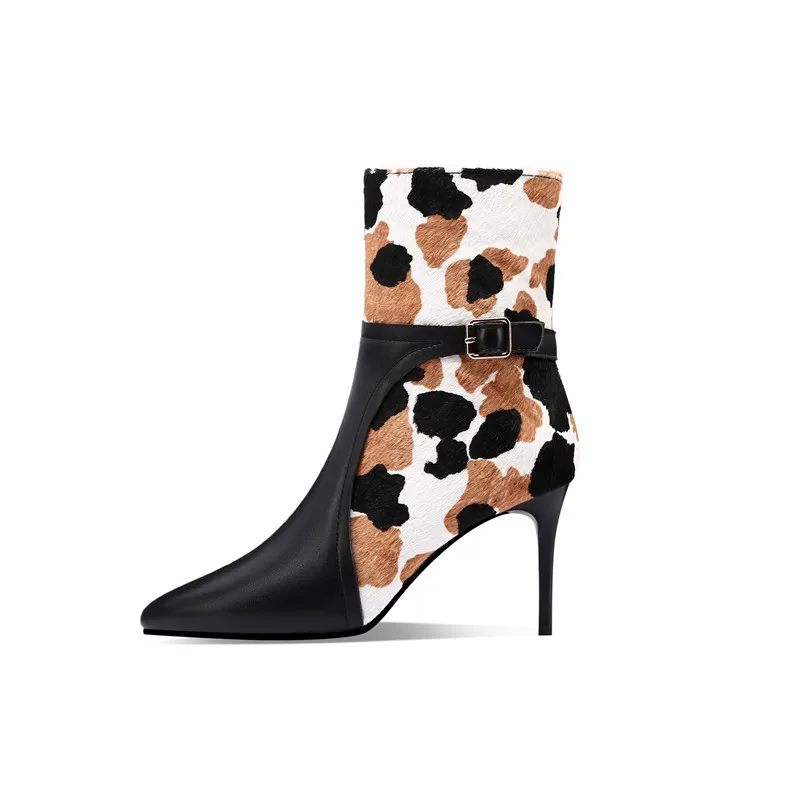 

MKKHOU Fashion Short Boots Women's New High-Quality Pointed Toe Stiletto 8cm High Heel Boots Ladies All-Match Commuter Boots