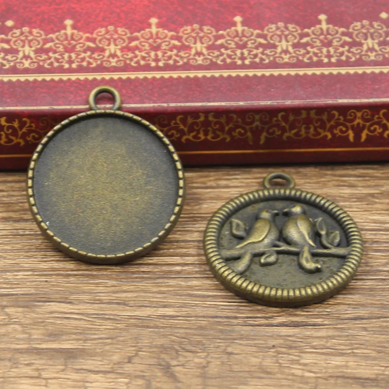 3 шт. Новинка 25 мм внутренний размер античная бронза серебряный цвет круглая