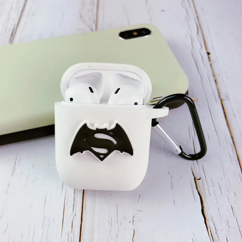 EJTWHI3D033 Классные мягкие силиконовые чехлы для Apple AirPods с Бэтменом из Мстителей, 2 кожаные чехлы для наушников, Bluetooth Air Pods, Защитные чехлы для наушников - Цвет: EJTWHI3D033