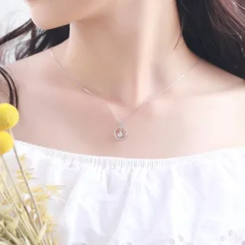 

S925 Silver Diamond Necklace Smart Zircon Pendant Simple Korean Women's Beating Heart Clavicle Chain 51298NYB