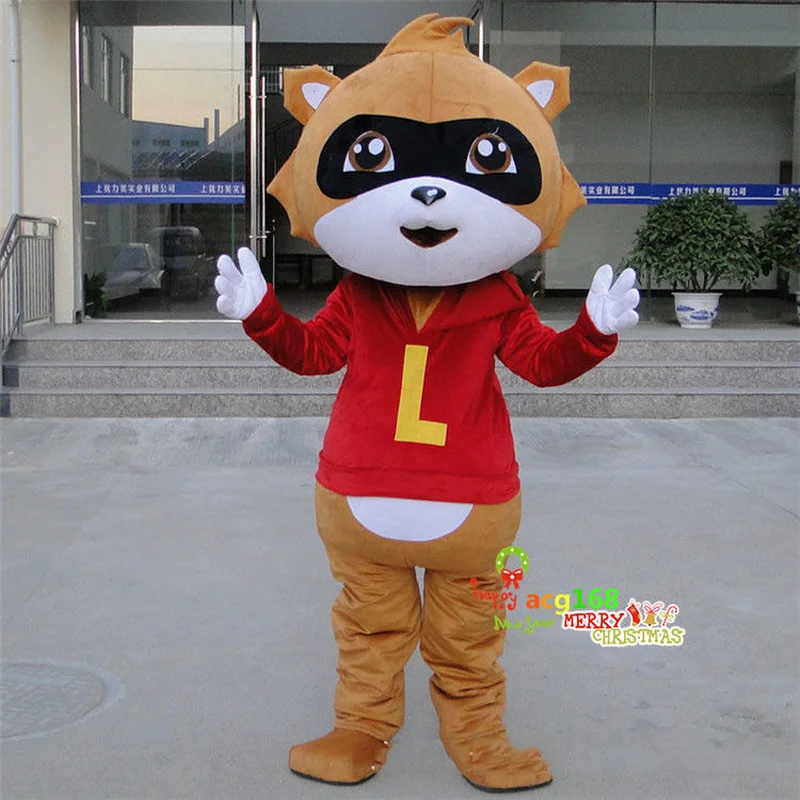 

New Brown Raccoon Mascot Costume Suits Cosplay Party Game Dress Carnival Halloween Apparel Cartoon Character Birthday Clothes