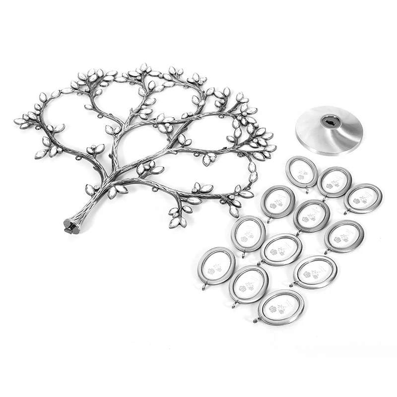 

Stylish Family Tree Hanging Photo 12 Frame Holder Home Table Desk Display Decoration Silver Frame Household Decor GHS99