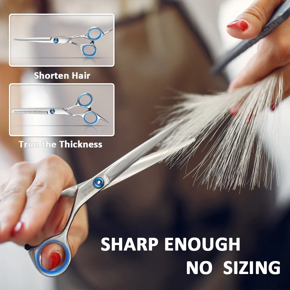 

Professional Hairdressing Scissors 10 Sets Stainless Steel Hair Scissors Set Hair Cutting Thinning Scissors Salon Barber Styling